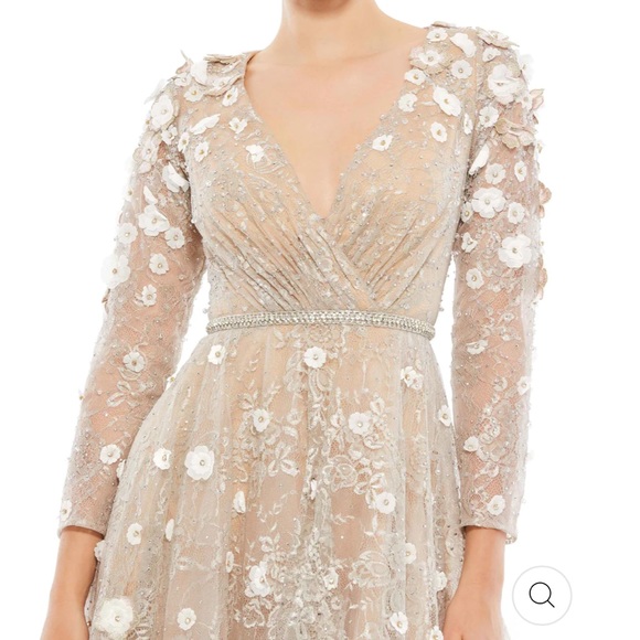 MAC DUGGAL floral embellished midi dress / full skirt - Picture 3 of 3